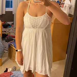 AE BABYDOLL CREAM WHITE CROCHET BOHO DRESS